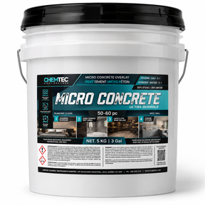 CHEMTEC Micro Concrete 5-gallon white pail with black lid and product label, front view